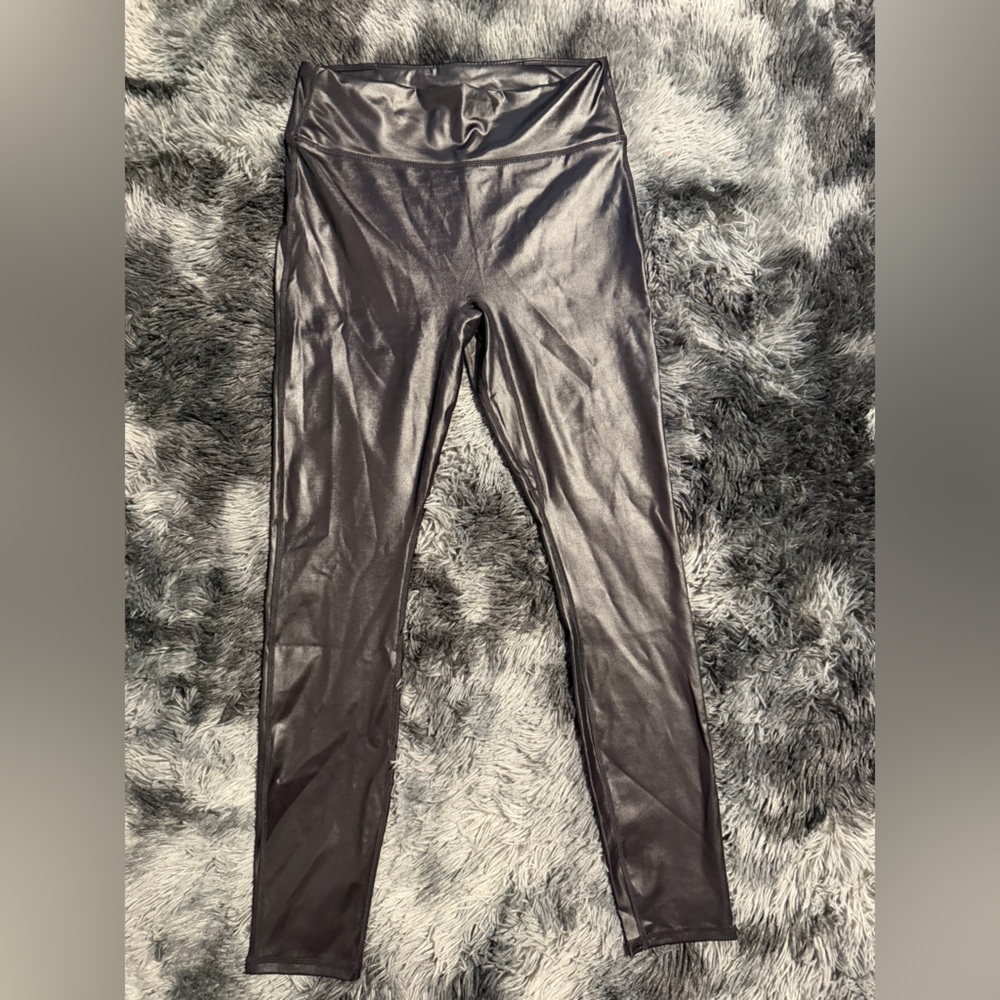 Fabletics Metallic Black High-Waist Leggings
